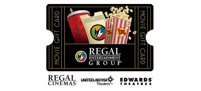 12.50 for 25 Regal Movie Gift Card